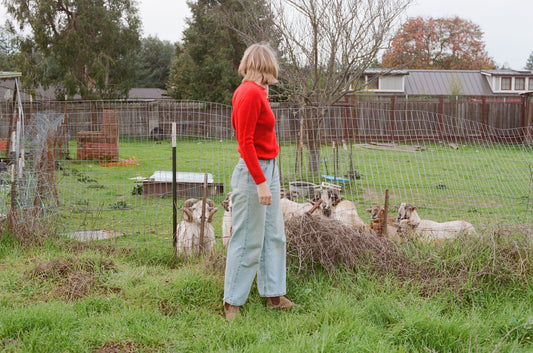 red wool jumper