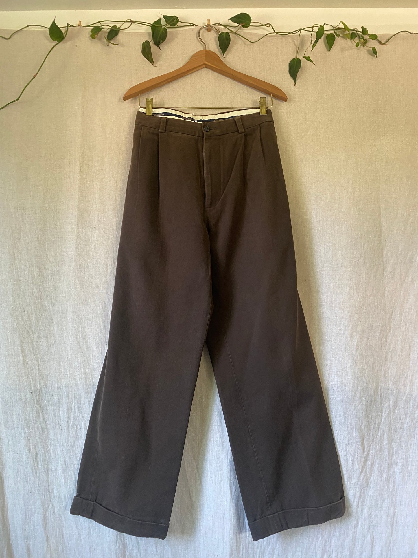 brown cotton slacks